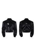 Snake Print Buckle Leather Jacket