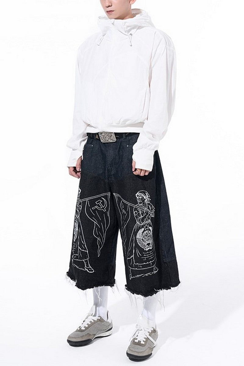 Back Patch Hooded Windbreaker