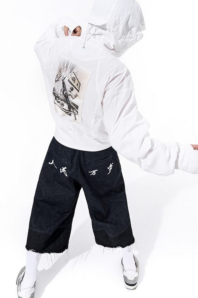 Back Patch Hooded Windbreaker