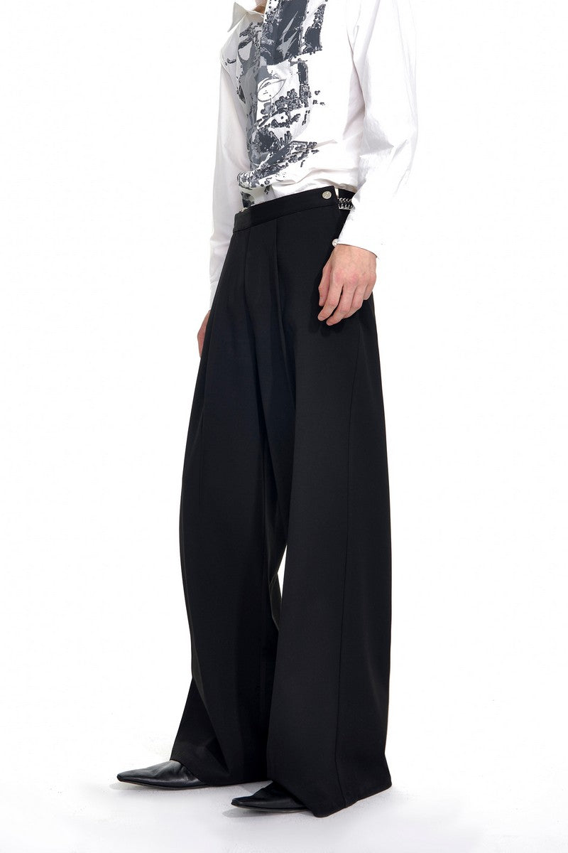Leopard Panel Layered Look Trousers