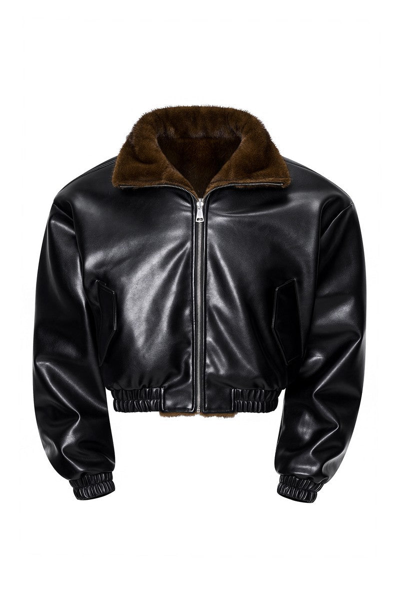 Reversible Faux Fur Bomber Jacket