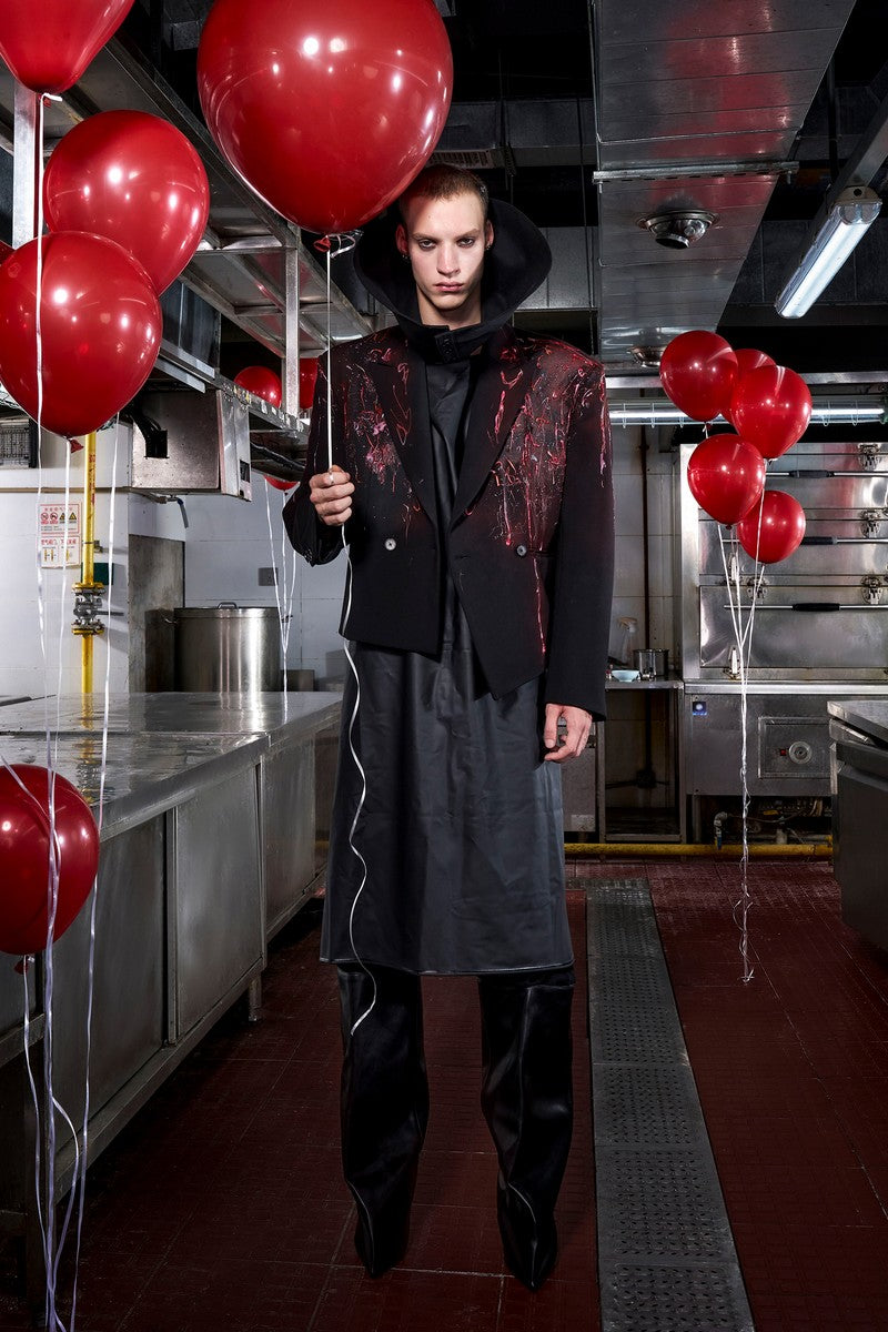 Drip Wax Irregular Hem Blazer