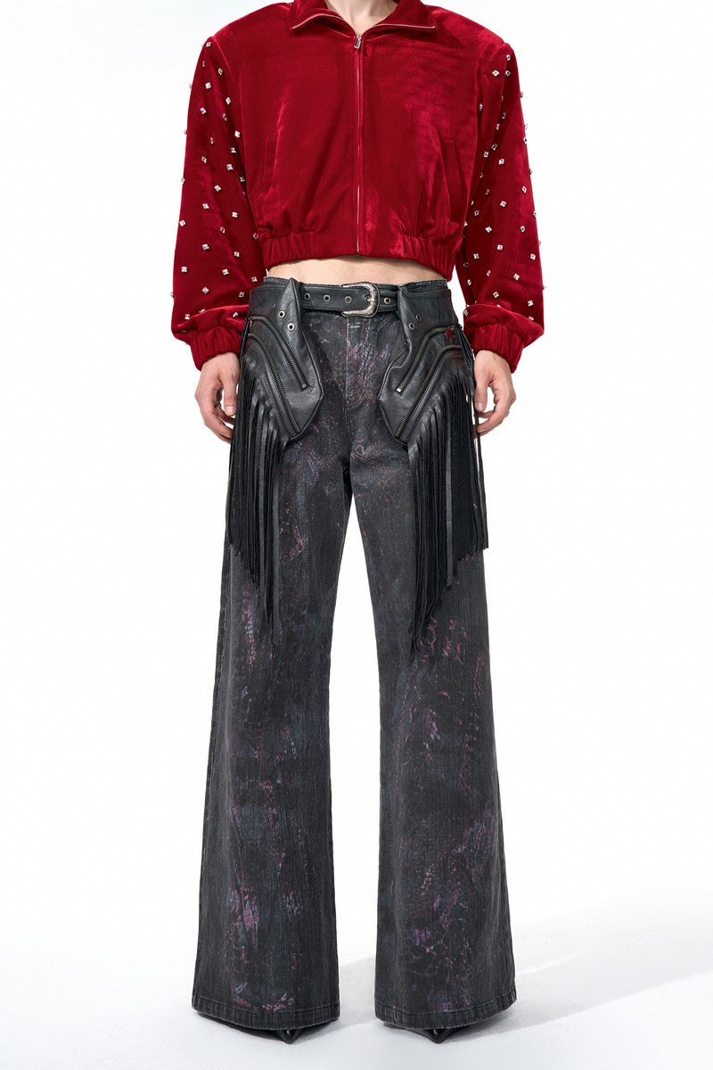 Detachable Fringe Waistbag Jeans