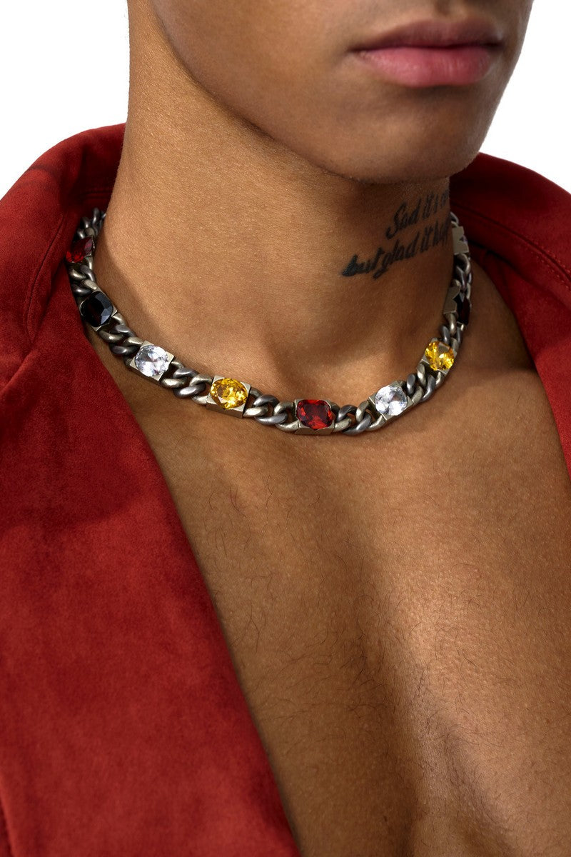 Zircon Titanium Vintage Chain Necklace