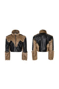 Faux Fur Trim Leather Jacket