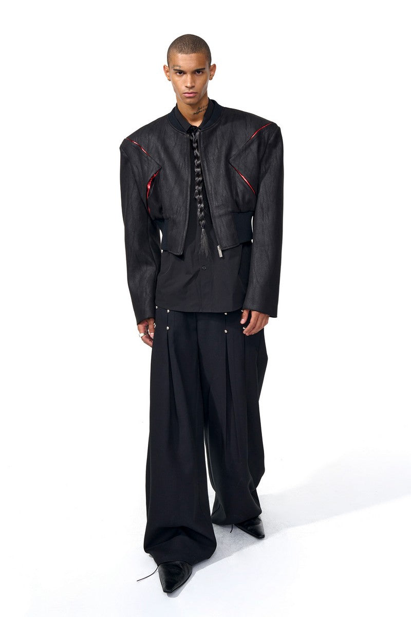 Cropped Suede Deconstructed Jacket