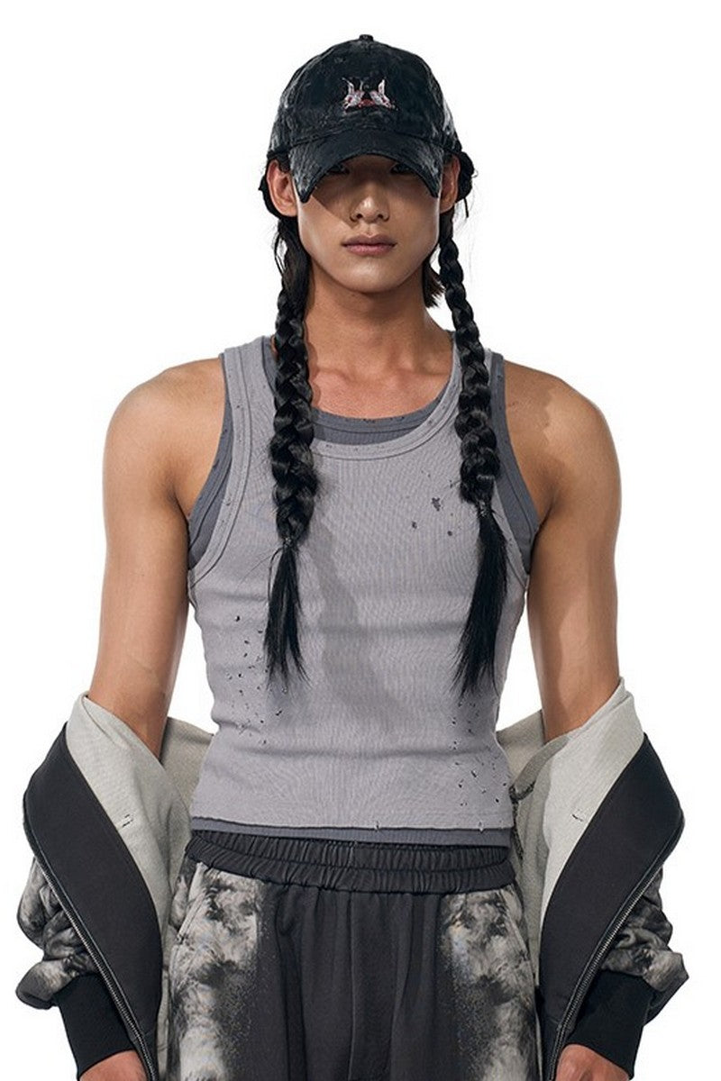 Layered Distressed Fitted Tank