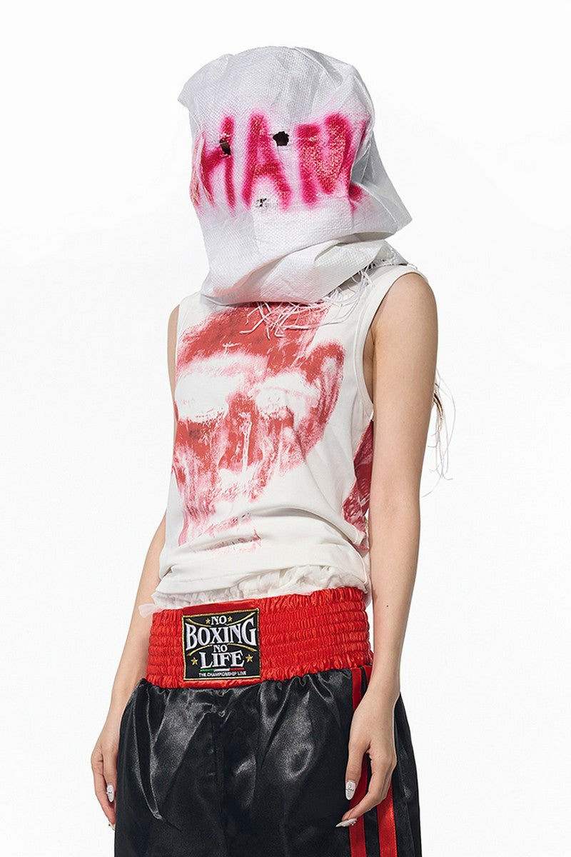 Graphic Mock Neck Tank