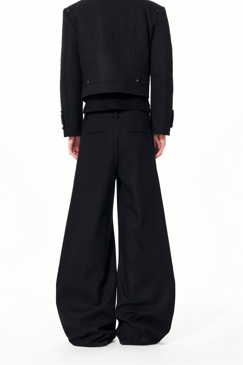 Deconstructed Wool Dagger Pants
