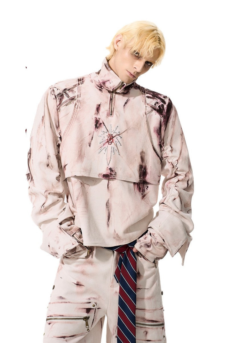 Suede Graffiti Deconstructed Hoodie