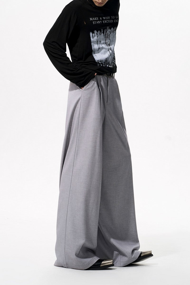 Structured Wool Blend Dress Pants