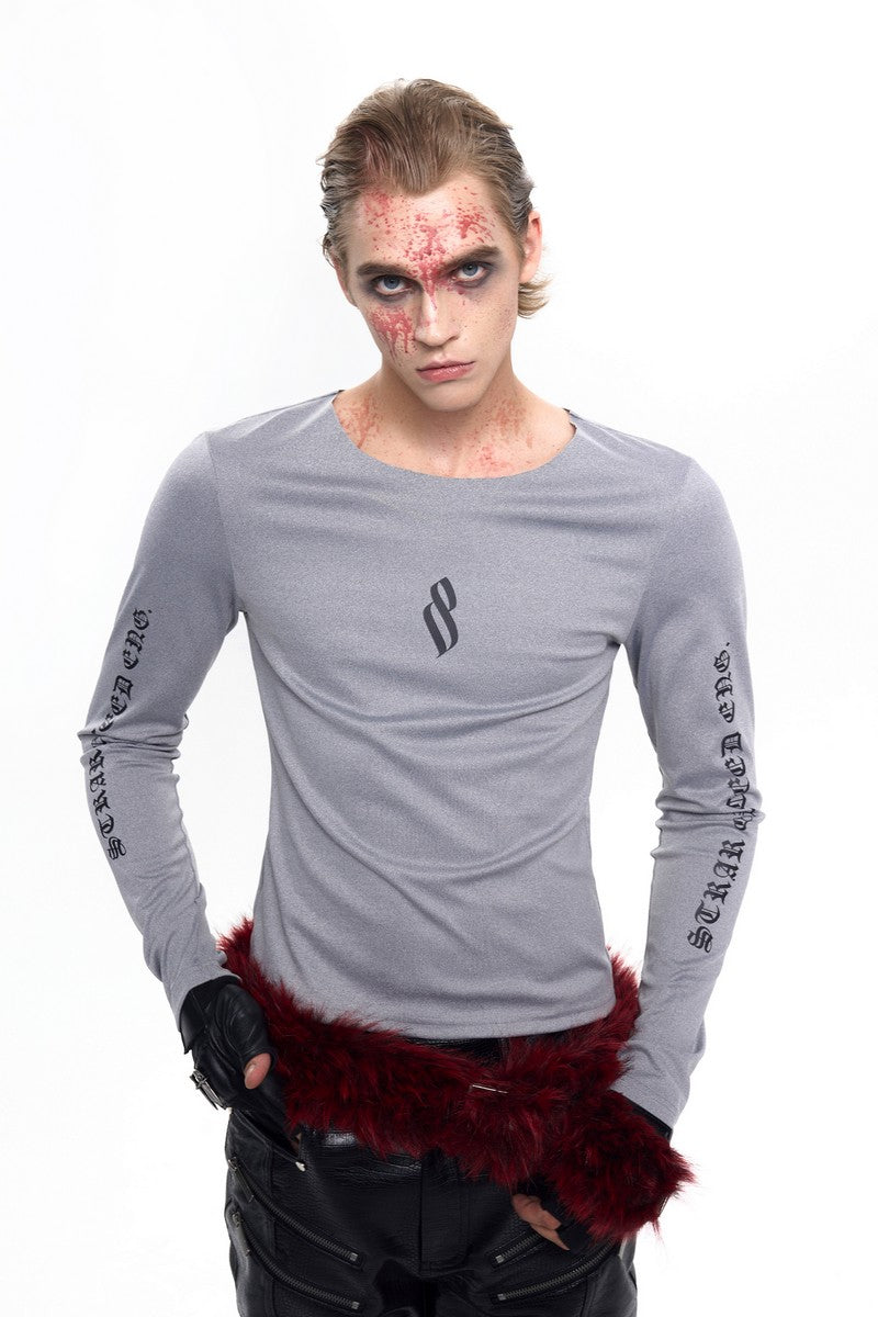 Gothic Print Long Sleeve Tee