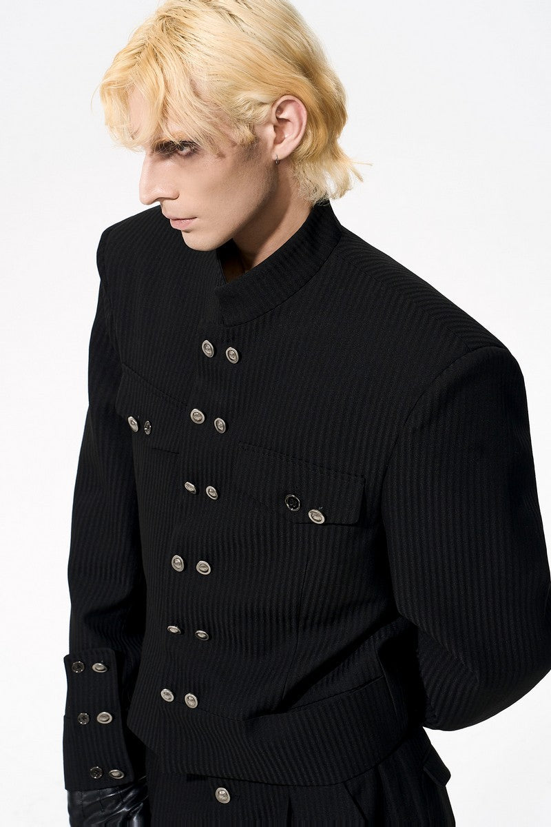 Pinstripe Double Breasted Suit Jacket