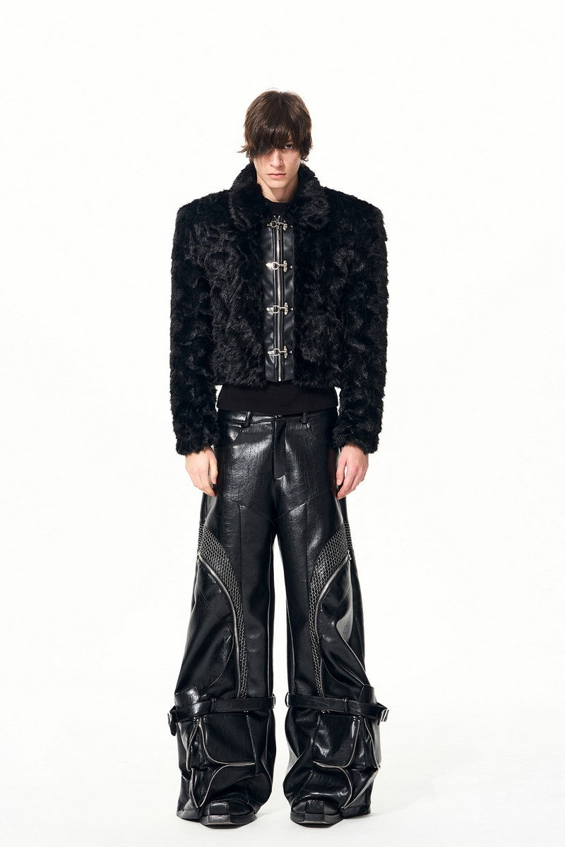 Faux Fur Metal Buckle Jacket