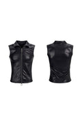 Fitted PU Biker Vest