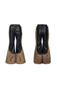 Faux Fur PU Wide Leg Pants