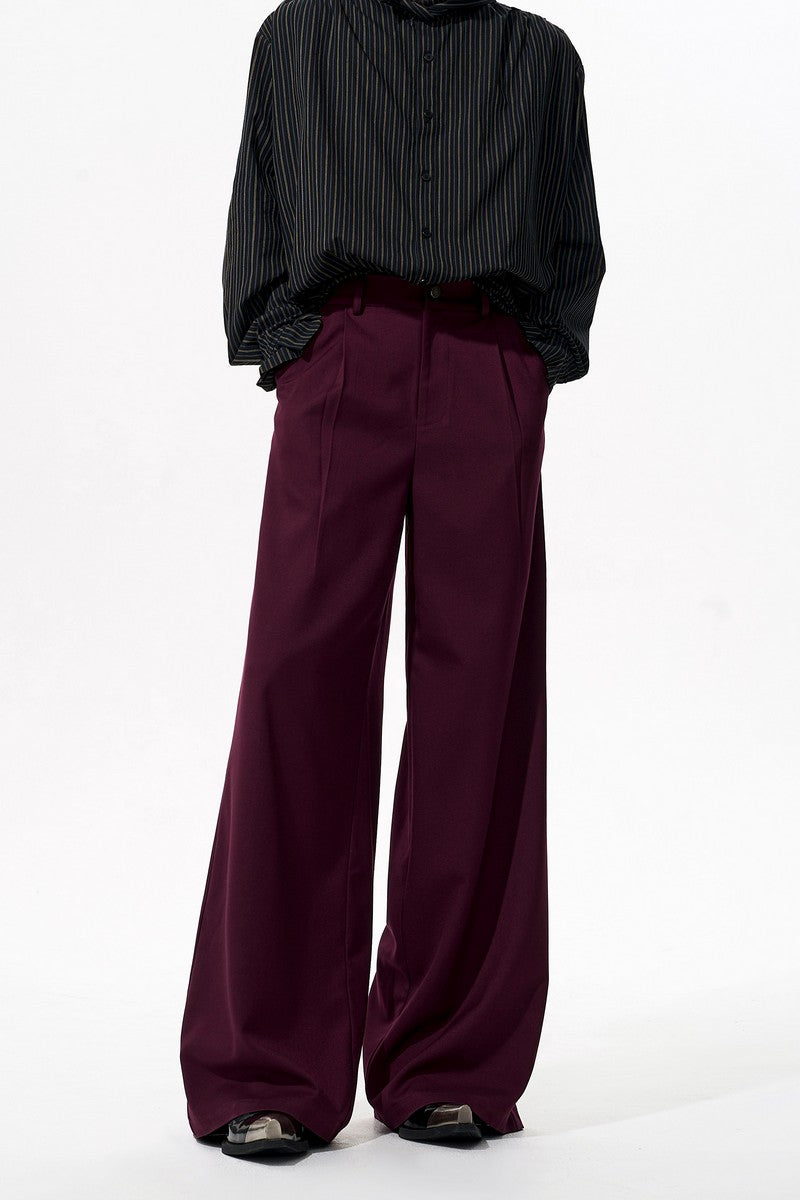 Structured Wool Blend Dress Pants