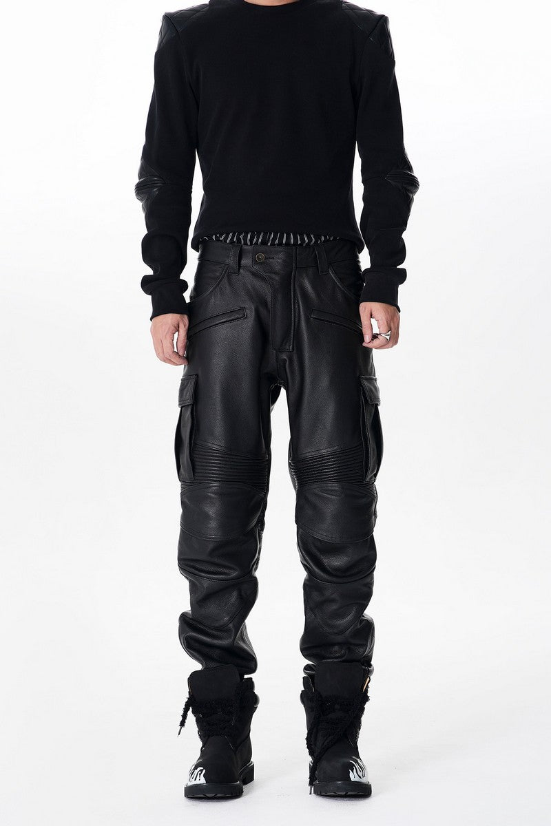 Armored Punk Moto PU Pants