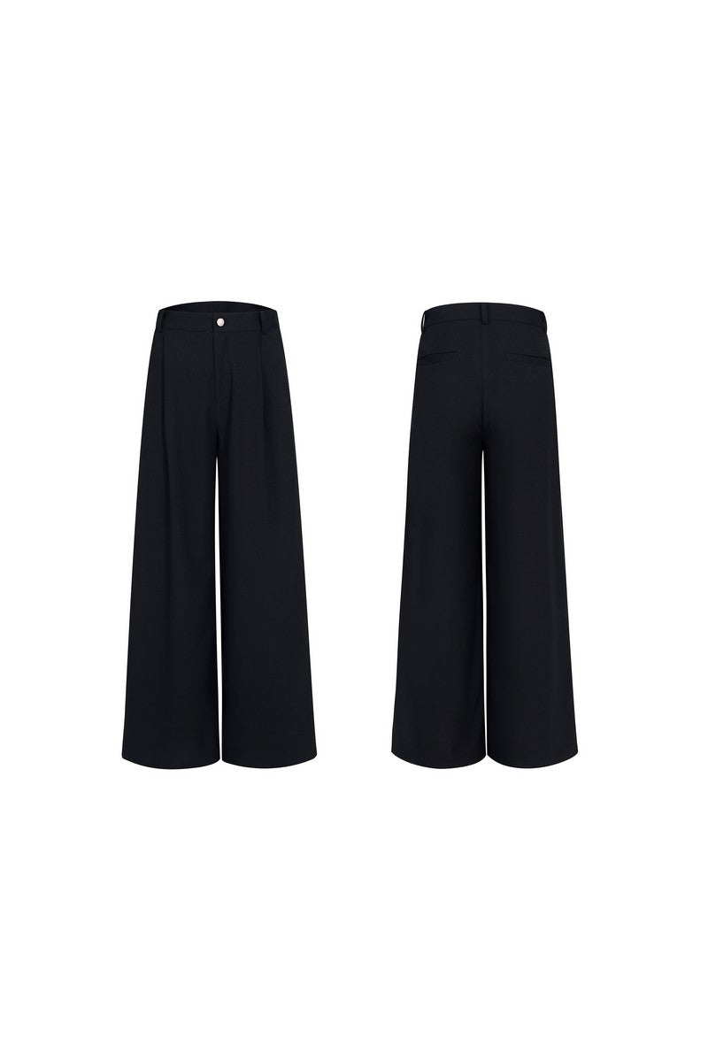 Structured Wool Blend Dress Pants