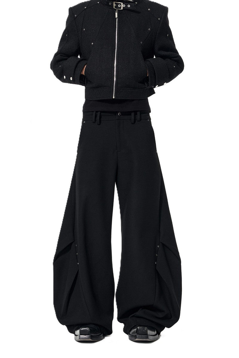 Deconstructed Wool Dagger Pants