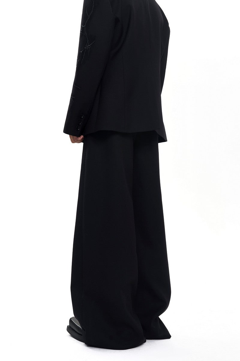 Embroidered Thorn Drape Suit Pants