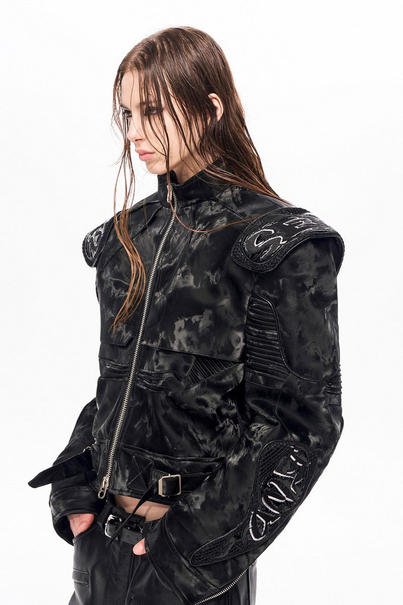 Cyberpunk Moto Leather Jacket