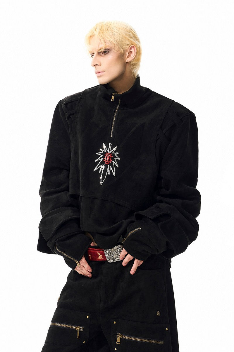 Suede Graffiti Deconstructed Hoodie