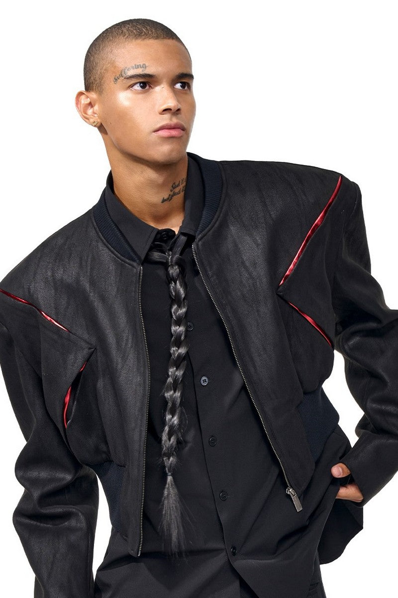 Cropped Suede Deconstructed Jacket