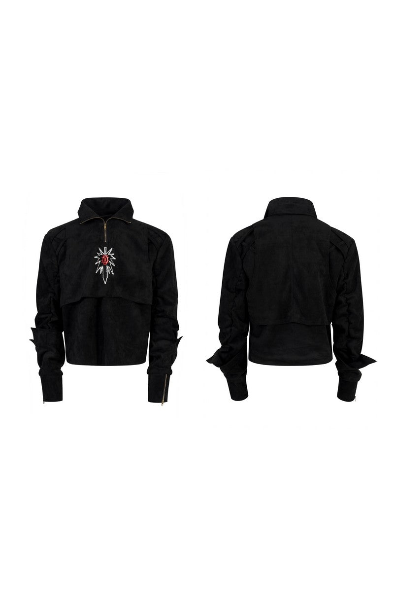 Suede Graffiti Deconstructed Hoodie