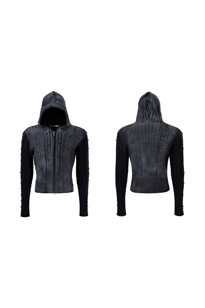 Fitted Gradient Cable Knit Cardigan