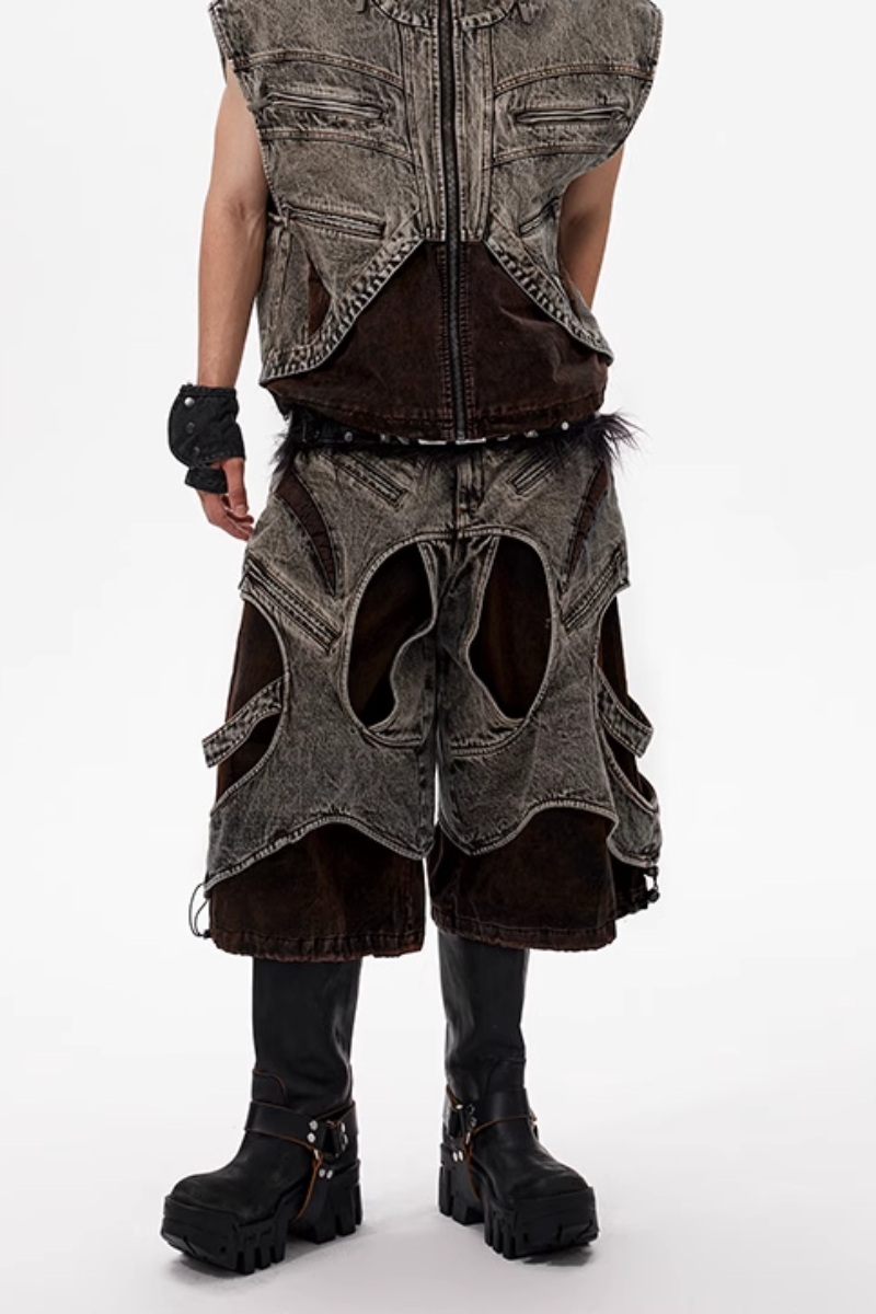 Layered Design Denim Jorts