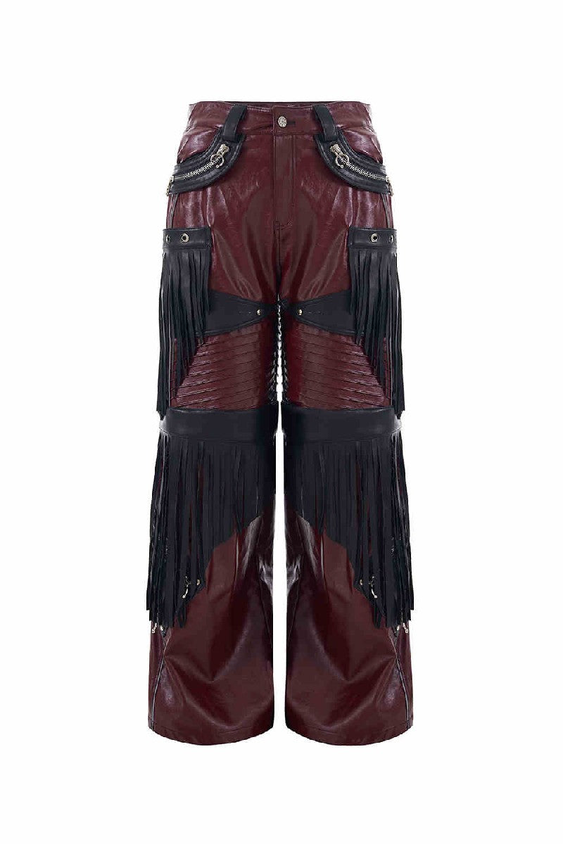 Detachable PU Fringe Pants