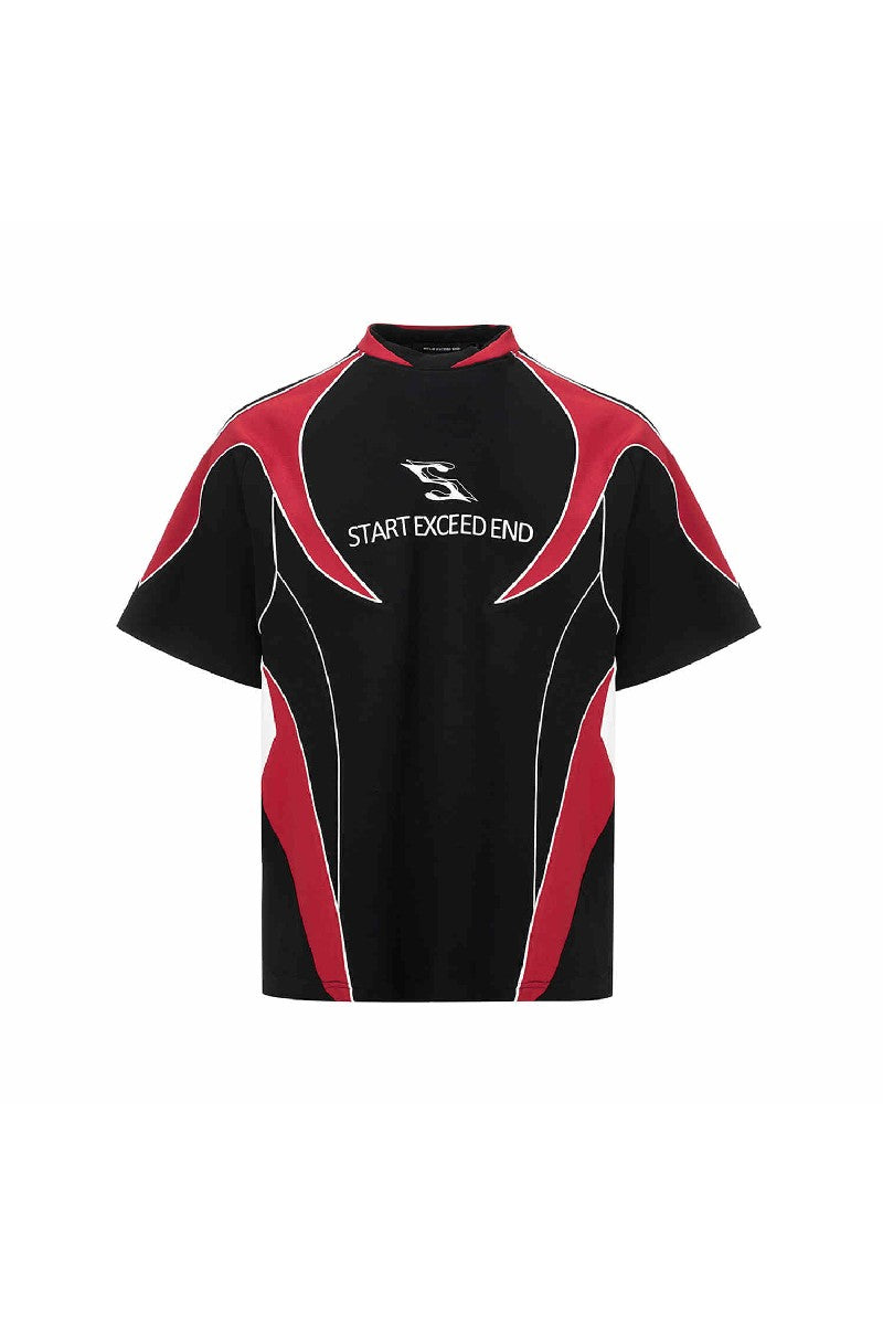 Colorblock Letter Jersey Tee