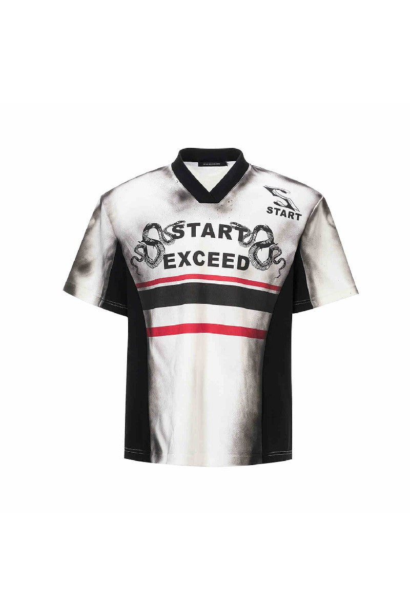 Snake Print V-Neck Jersey