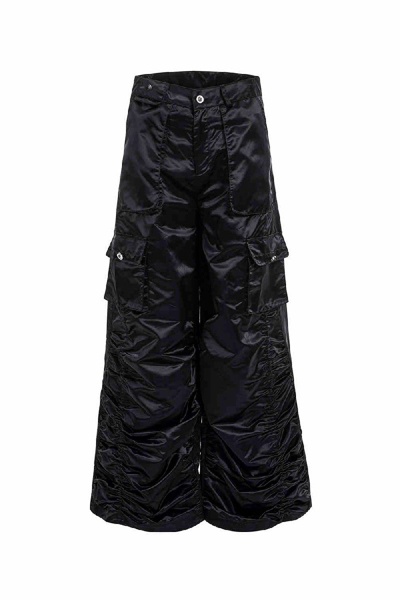 Deconstructed Techwear Nylon Cargo Pants