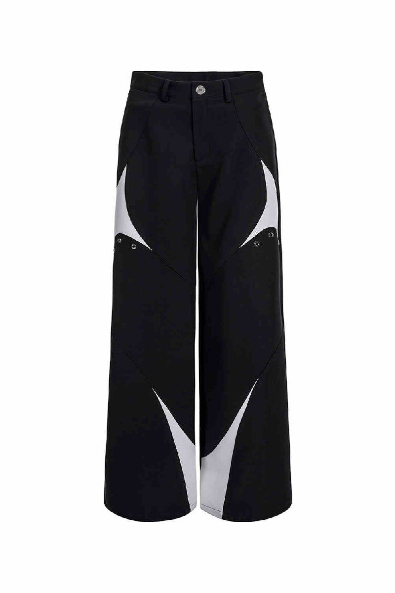 Structured Padded Shoulder Patchwork Trousers