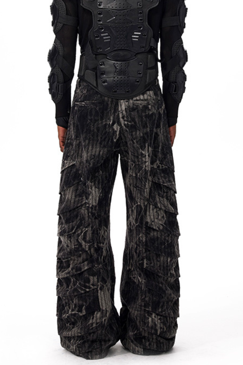 Snakeskin Studded Wide Leg Jeans