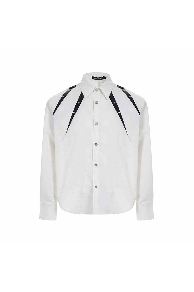 Studded Patchwork Long Sleeve Shirt