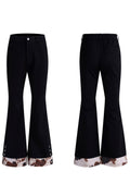 Cow Print Layered Flared Trousers