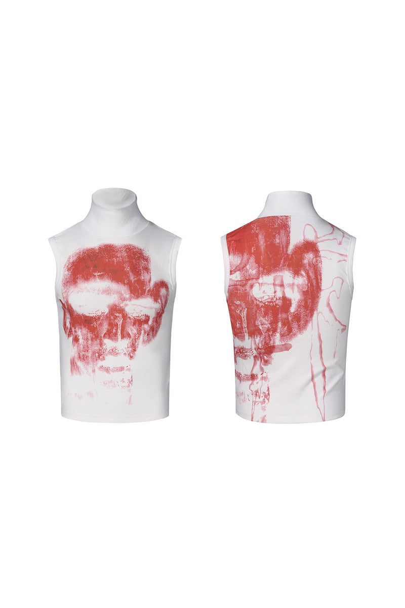 Graphic Mock Neck Tank