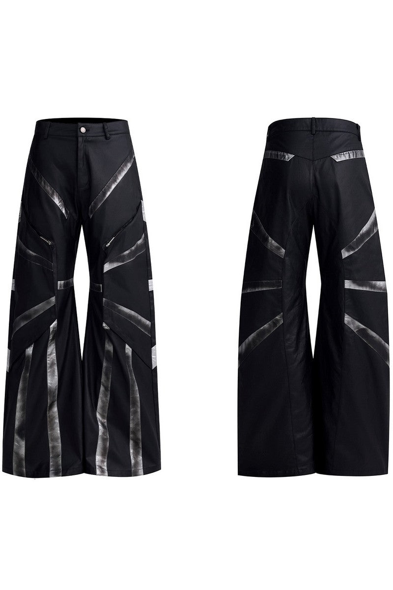 Distressed Straight Leg Faux Leather Pants